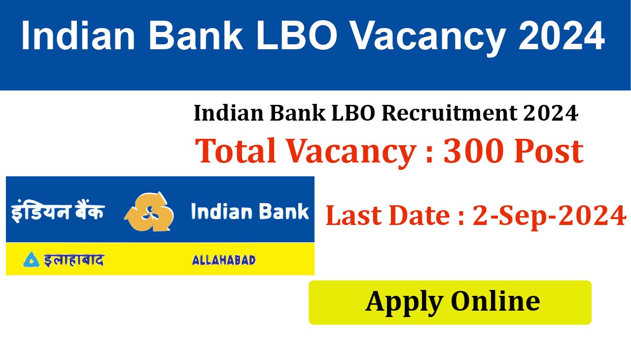 Indian Bank LBO Recruitment 2024 Apply Online