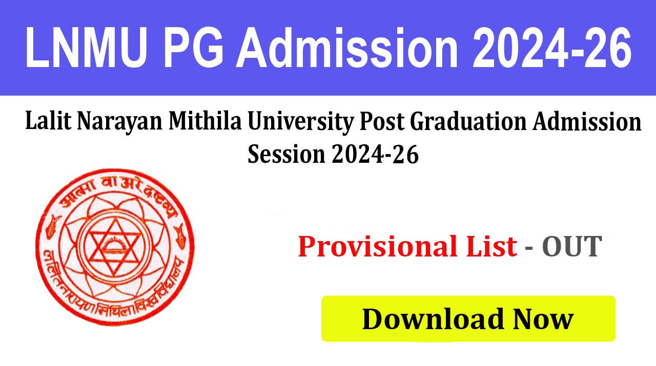 LNMU Post Graduation Admission 2024 Online Form