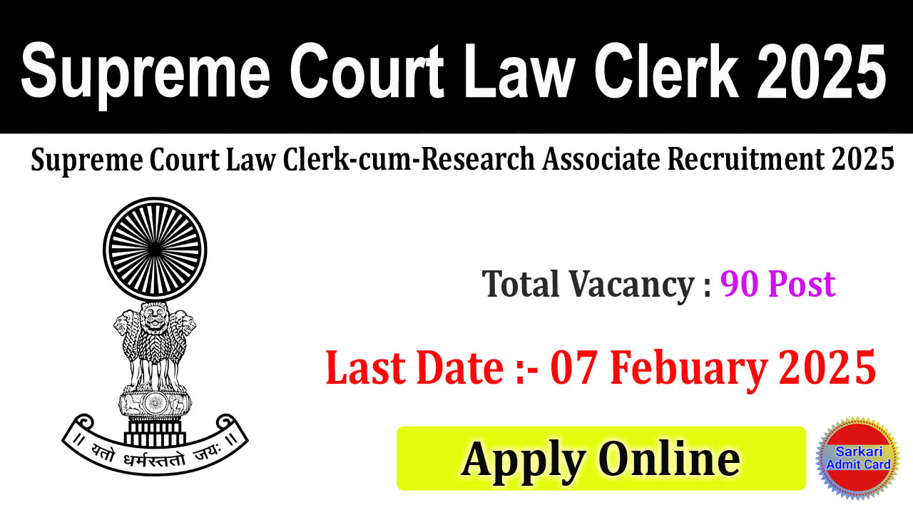 Supreme Court of India Law Clerk 2025 Online Form