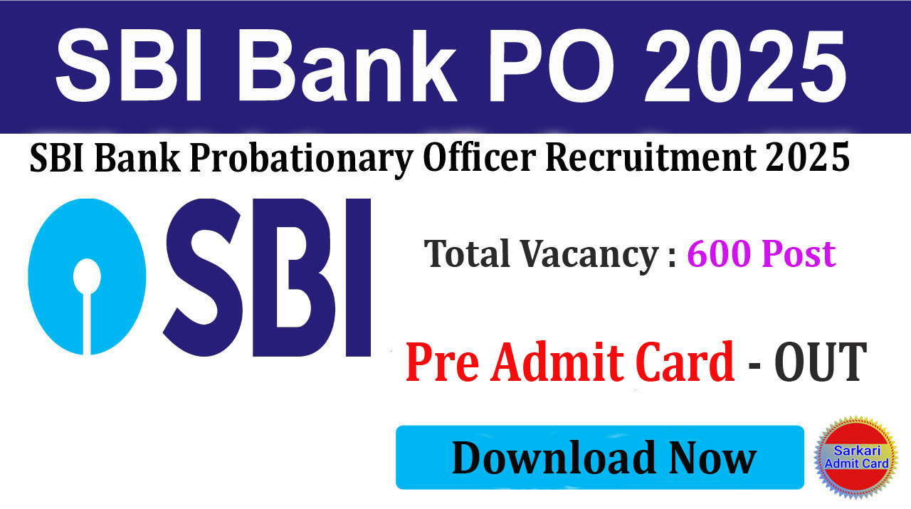 SBI Bank Probationary Officer 2025 Online Form Date Extended