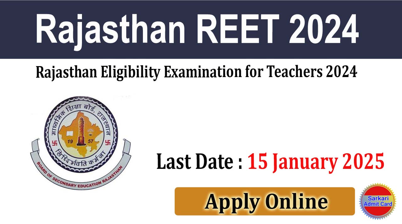 Rajasthan Eligibility Examination for Teachers 2024 Online Form Correction