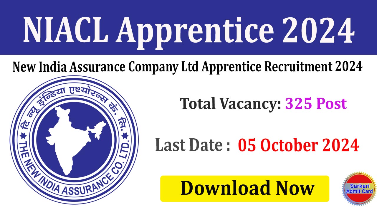 NIACL Apprentice 2024 Online Form