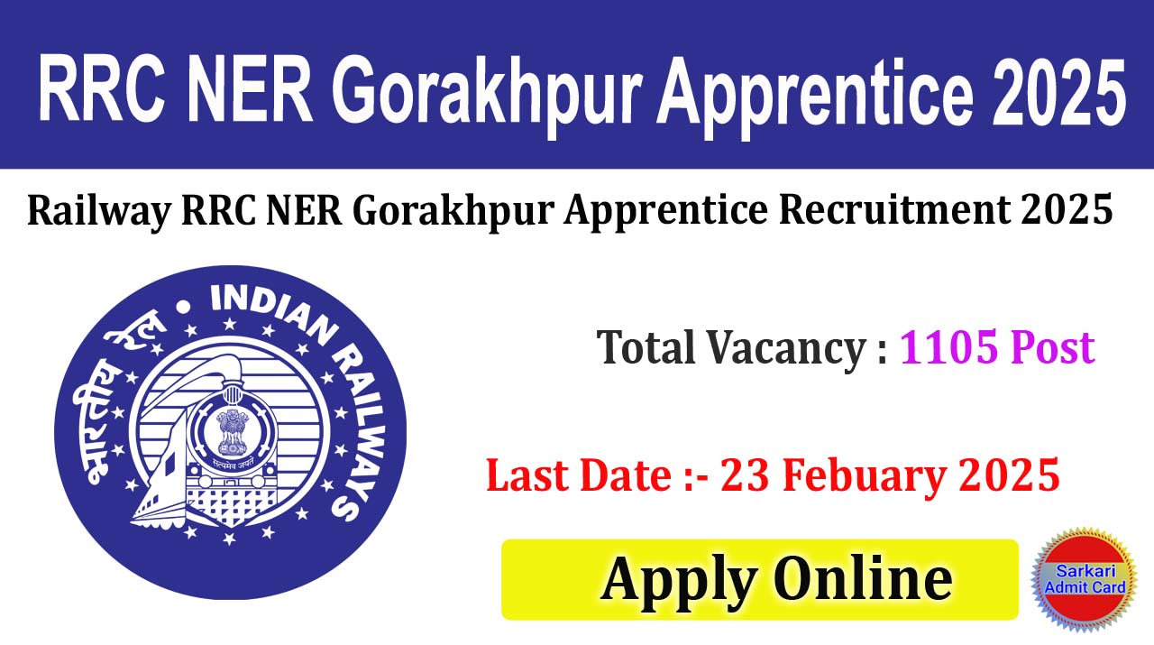 Railway RRC NER Gorakhpur Apprentice 2025 Online Form