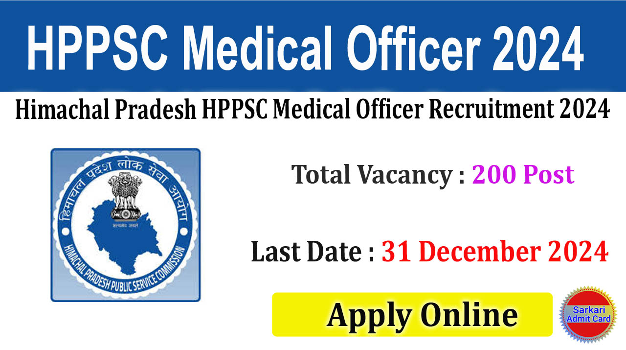 Himachal Pradesh HPPSC Medical Officer 2024 Online Form