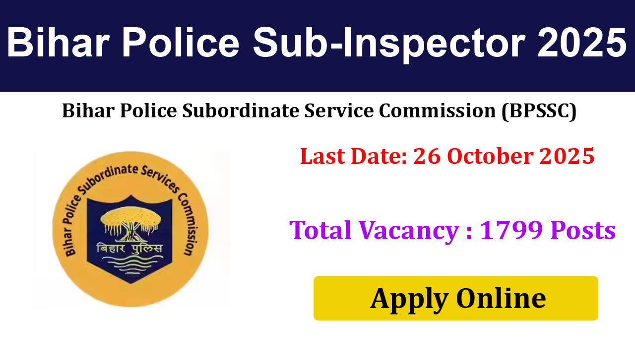 Bihar Police Sub-Inspector 2025 Online Form