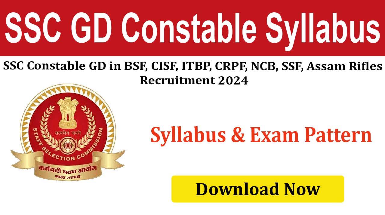 SSC Constable GD 2024 Exam Pattern & Syllabus