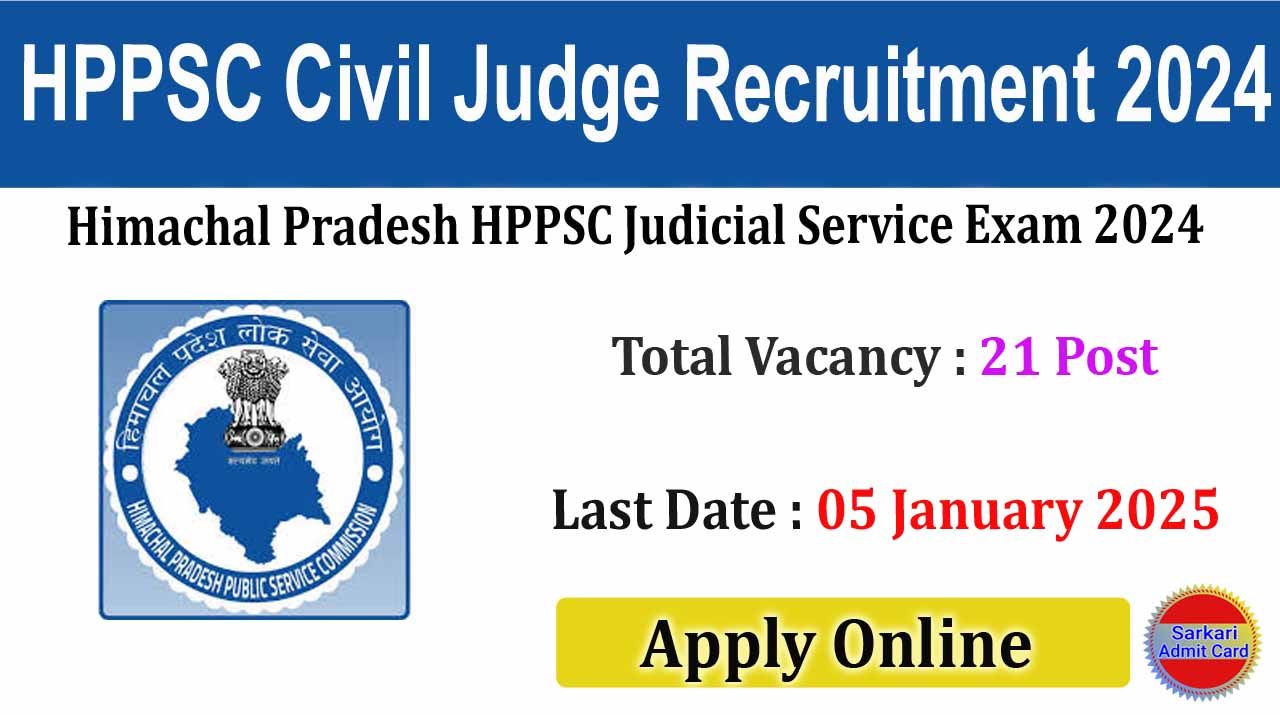 Himachal Pradesh HPPSC Judicial Service Exam 2024 Online Form