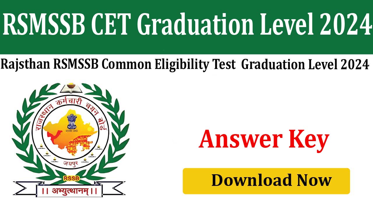 RSMSSB CET Graduation Level 2024 Answer Key