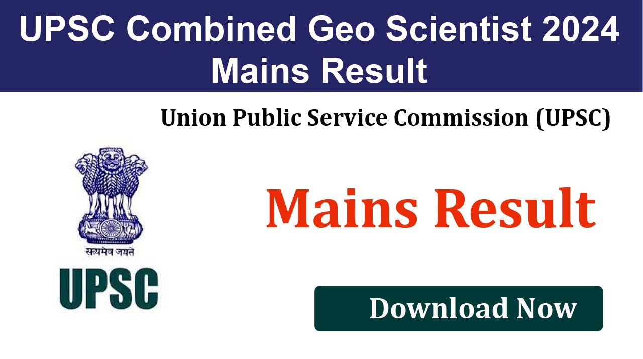 UPSC Combined Geo Scientist Examination 2024