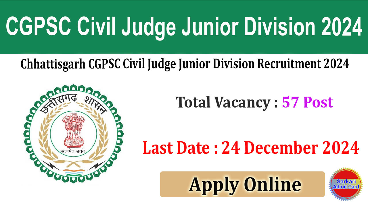 Chhattisgarh CGPSC Civil Judge Junior Division 2024 Online Form