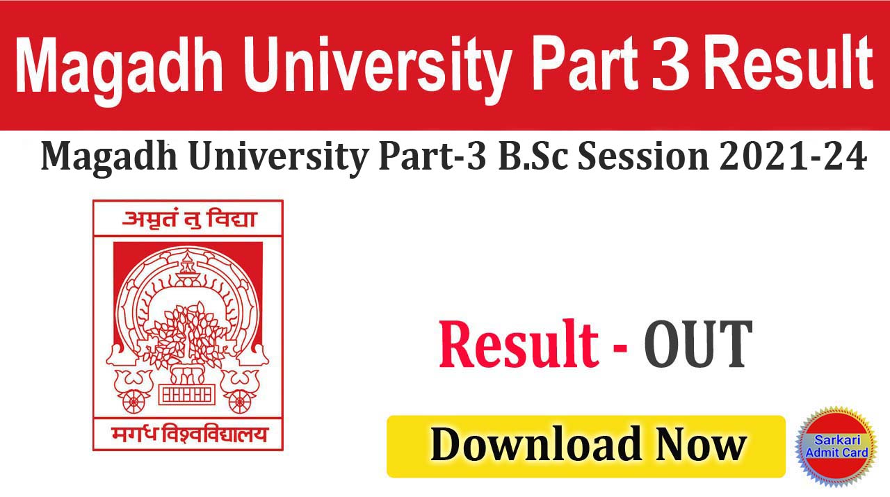 Magadh University Part 3 B.Sc Result Session 2021-24