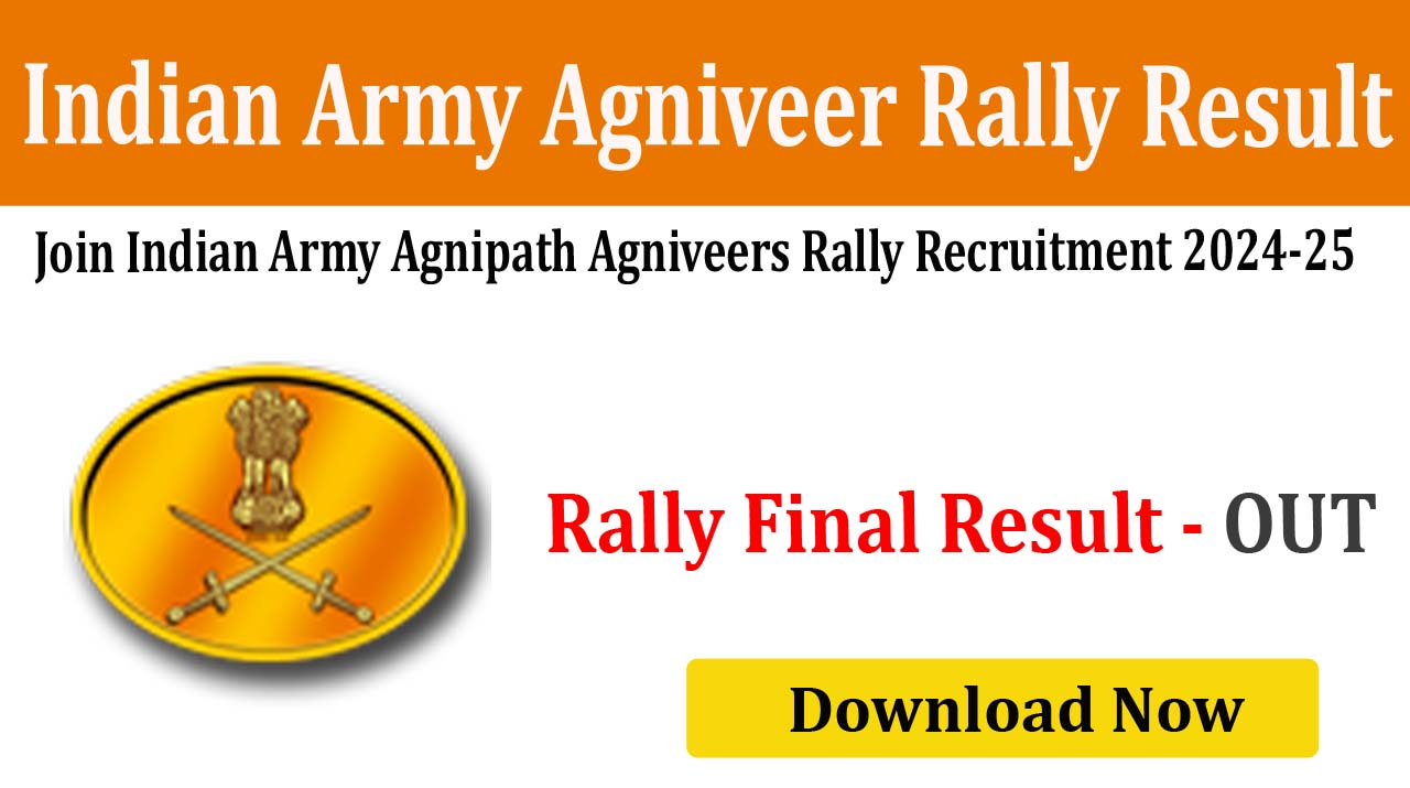 Indian Army Agniveer Rally 2024 Final Result