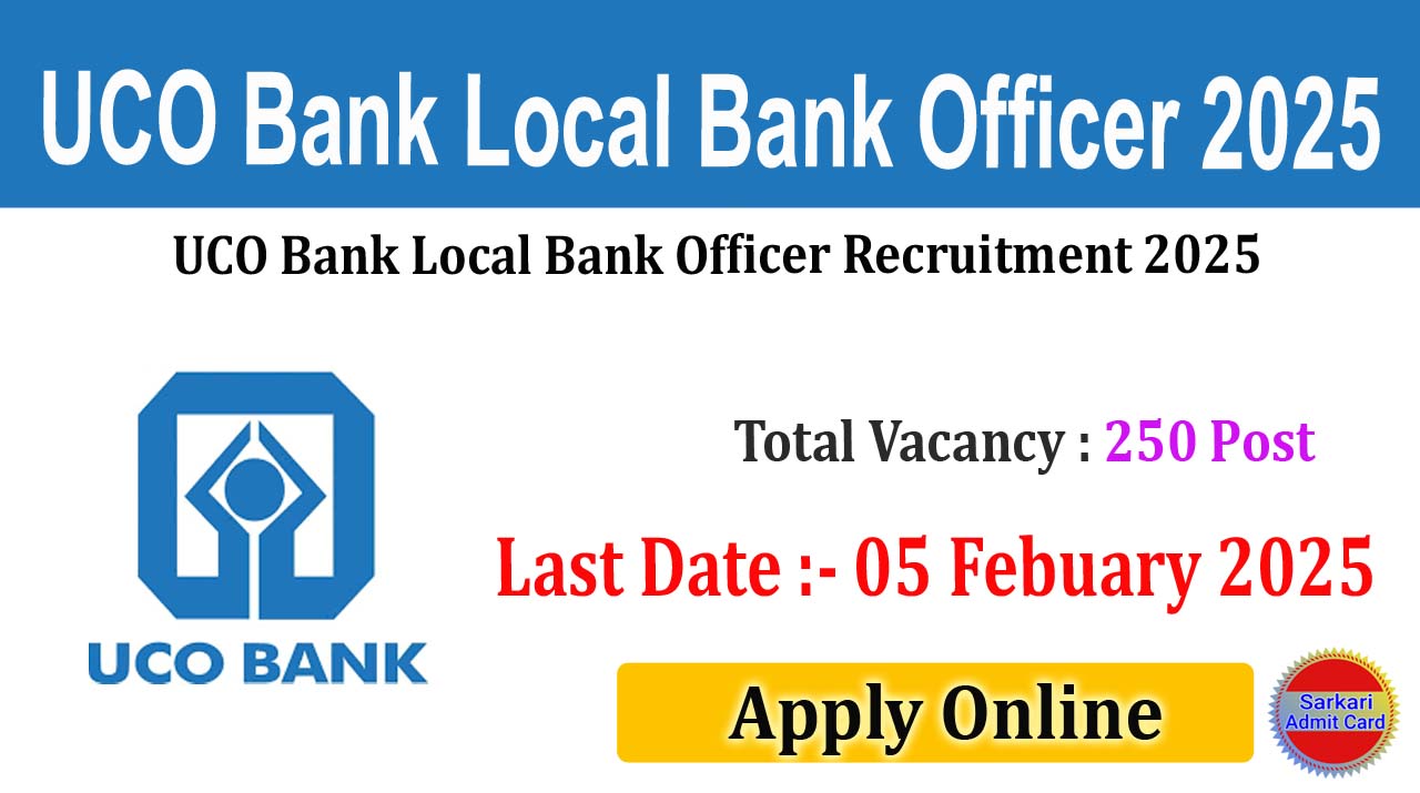 UCO Bank Local Bank Officer 2025 Online Form