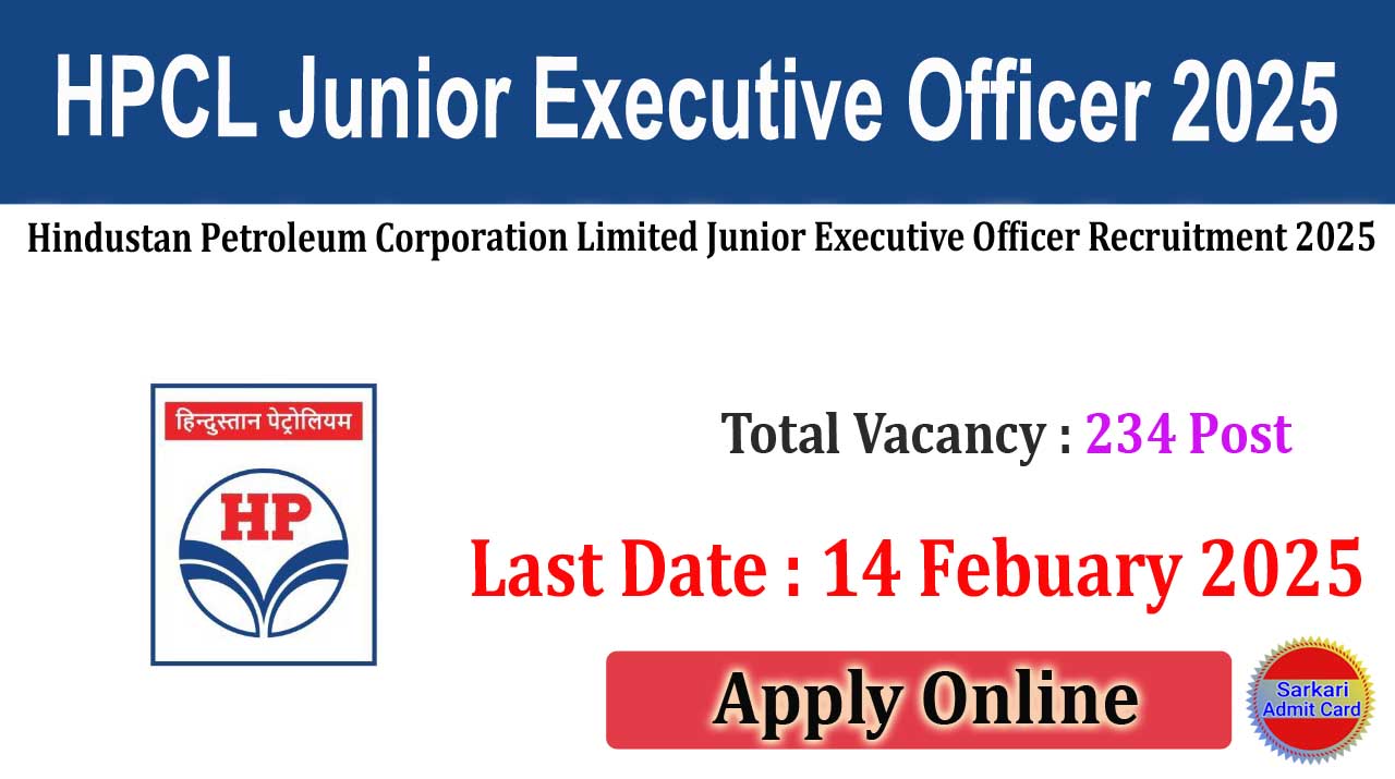 HPCL Junior Executive Officer 2025 Online Form