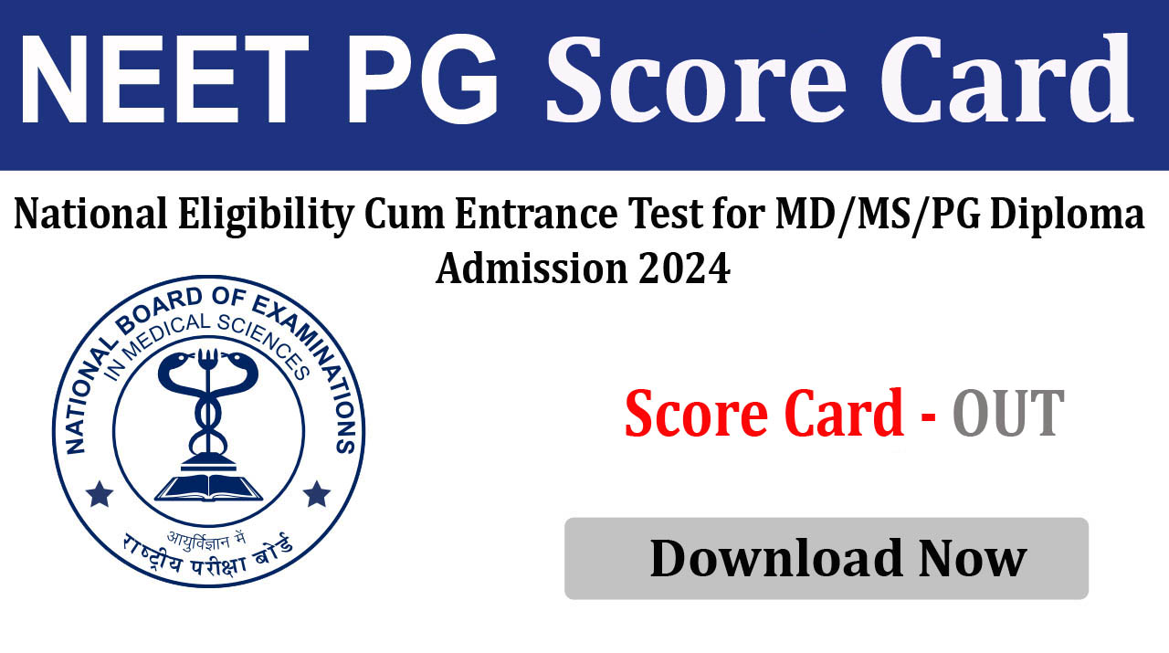 NEET PG Admissions Test Result 2024