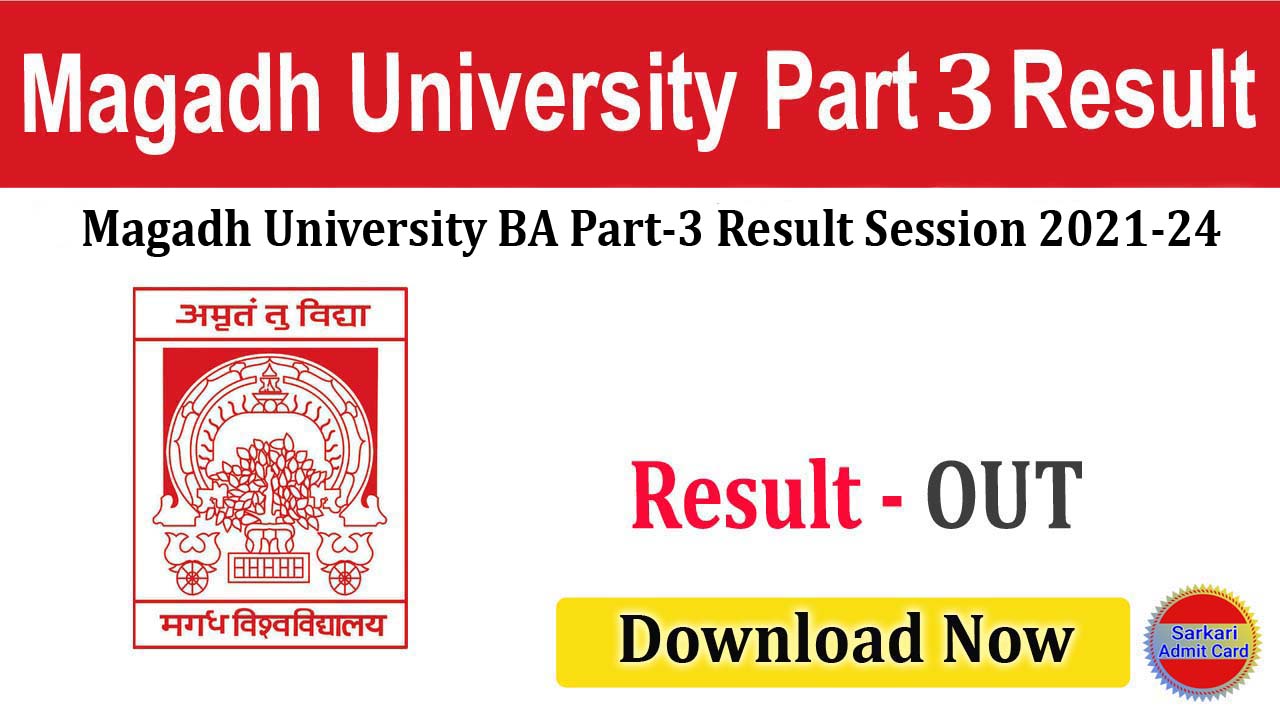 Magadh University BA Part 3 Result Session 2021-24