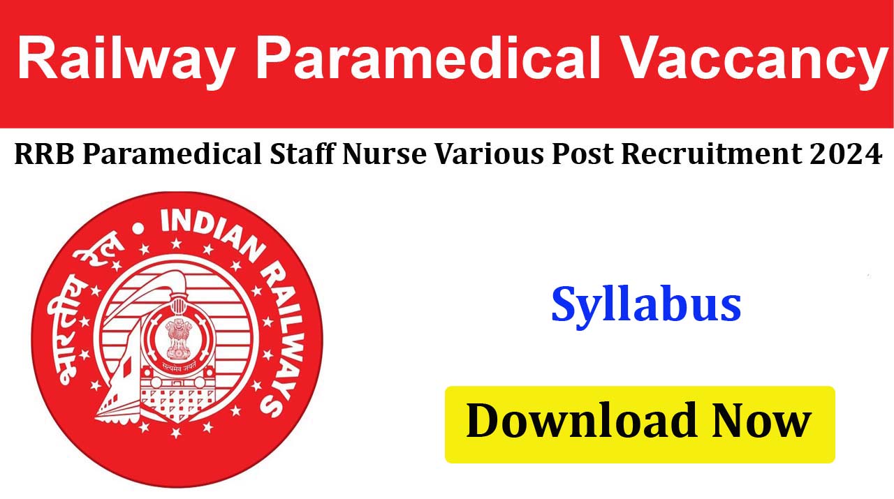 Railway RRB Paramedical Post 2024 Syllabus